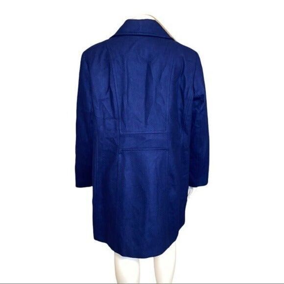 Anne Klein Plus Size Double-Breasted Blue Wool Peacoat Size 2X NWT - Picture 2 of 8